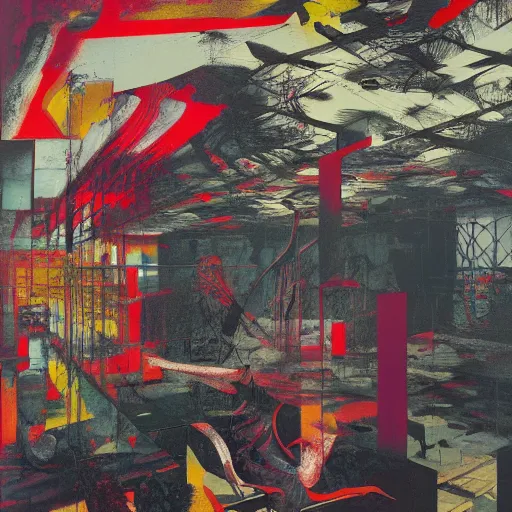 Image similar to designs from your mind with atari graphics, a brutalist designed, gothic, rich deep colours, painted by francis bacon, adrian ghenie, james jean and petra cortright, part by gerhard richter, part by takato yamamoto. 8 k masterpiece.