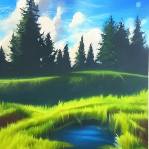 Image similar to beautiful landscape spray painting