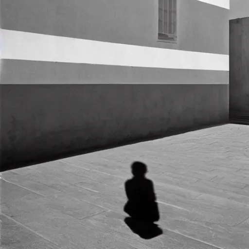 Prompt: an approaching shadow, photorealistic, brutalist, natural light, black and white by fan ho, hong kong 1 9 5 4