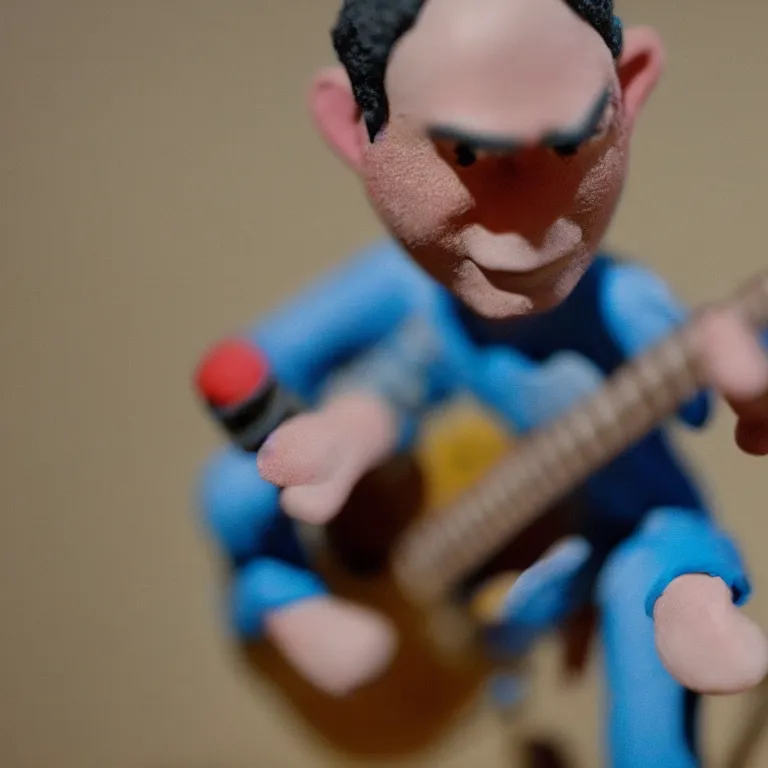 Prompt: a cinematic film still of a claymation stop motion film starring johnny clegg, shallow depth of field, 8 0 mm, f 1. 8