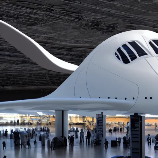 Prompt: an aircraft design in a collaboration between airbus and zaha hadid
