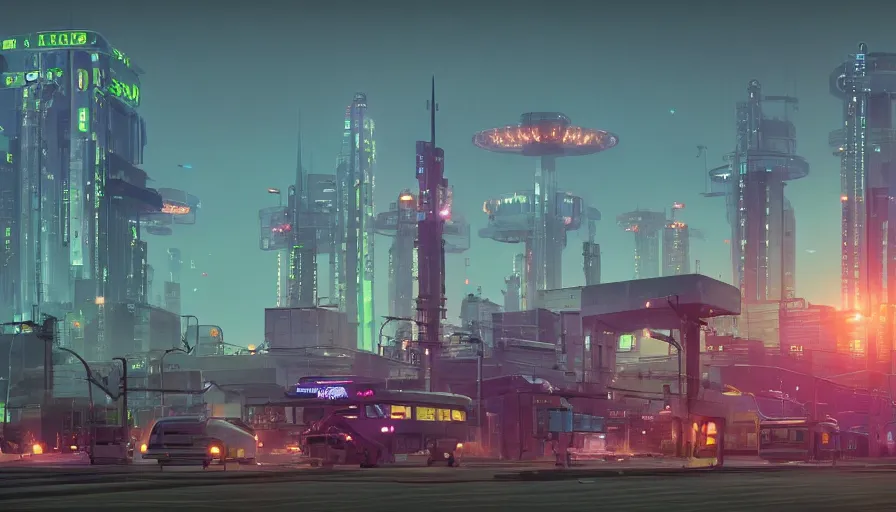 Prompt: the city of future. by simon stålenhag, rendered by TVC15, by Makoto Shinkai, syd meade, concept, rabbit in a hat, real engine, WLOP, trending on blink-182, 4K UHD image, octane render,