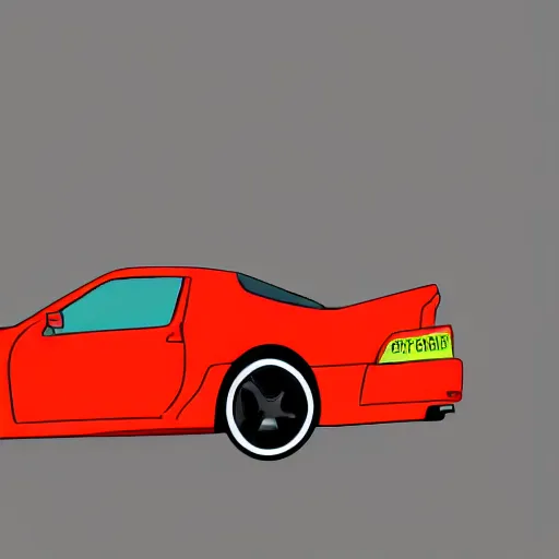 Image similar to diagram of a Toyota Supra JZA80 vehicle, black sketch white background, cartoon design