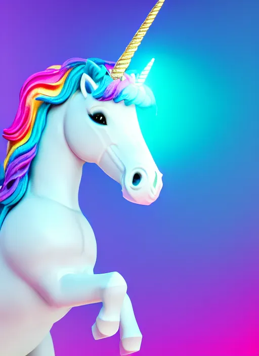 Prompt: unicorn wearing vr glasses, in techno background, soft gradient texture, realistic 3 d render, high lights, 4 k, high detailed photography, 5 0 mm lens, rich vivid colors, smooth gradients, depth of field, cinematic, hyper realism, high detail, octane render, unreal engine, 8 k