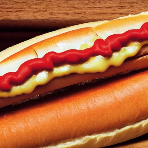 Image similar to a hotdog biting its own tail