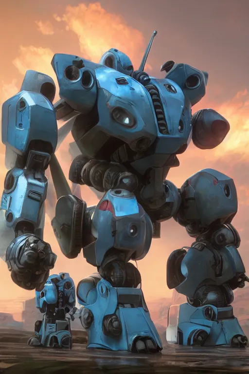 Image similar to mechwarrior 5 : mercenaries mech megaman transformer robot boss tank engine game octane render, 4 k, hd 2 0 2 2 3 d cgi rtx hdr style chrome reflexion glow fanart, global illumination ray tracing hdr fanart arstation by ian pesty by jesper ejsing pixar and disney unreal zbrush central hardmesh