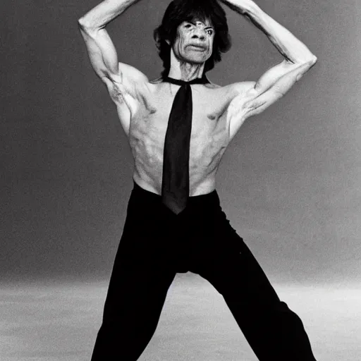 Prompt: mick jagger ballet dancer