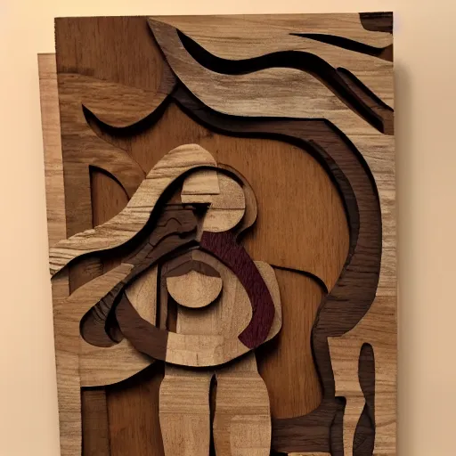 Prompt: a wood masterpiece symbolizing doctors
