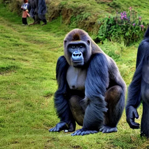 Image similar to gorillas in The Shire Hobbiton