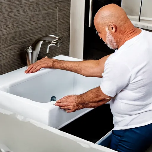 Image similar to man dissolves in the sink