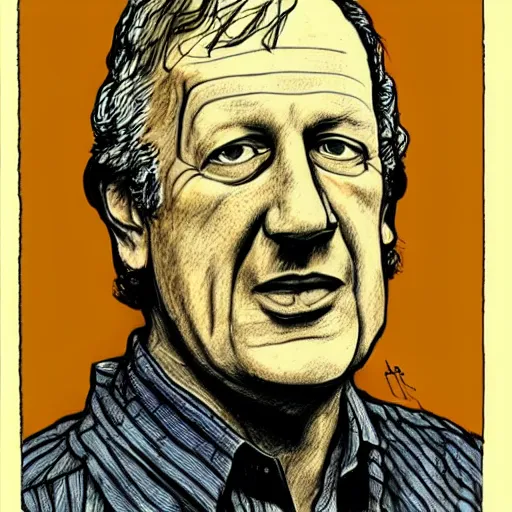 Image similar to a drawing of arbejdet werner herzog by robert crumb