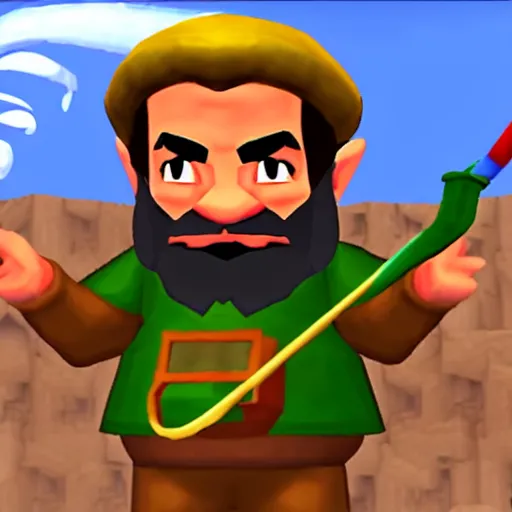 Prompt: Saddam Hussein in The Legend of Zelda The Wind Waker