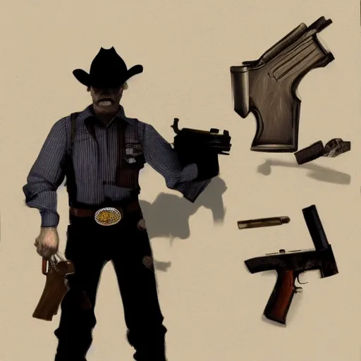 cowboy shooting two guns