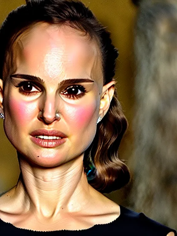 Image similar to hyperdetailed close shot of natalie portman, winds of winter, with ripped crop t - shirt, fine - face, pretty face