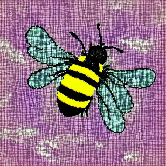 Prompt: bumble bee, pixelated, flying, 4 k