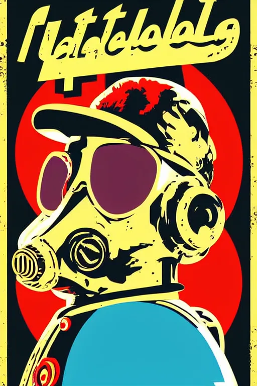 Image similar to fallout 7 6 retro futurist illustration art by butcher billy, sticker, colorful, illustration, highly detailed, simple, smooth and clean vector curves, no jagged lines, vector art, smooth andy warhol style