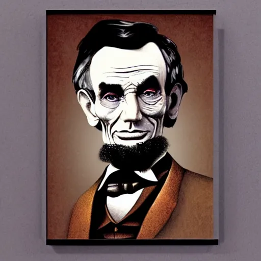 Prompt: steam punk Abraham Lincoln, portrait, caricature