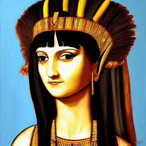 Prompt: amazing painting of Cleopatra, NFT, art style by Monalisa