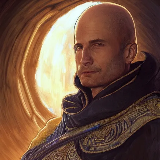 Prompt: israeli prime minister naftali bennett as duke leto from dune character, portrait, intricate, elegant, highly detailed, digital painting, artstation, concept art, wallpaper, smooth, sharp focus, illustration, art by h. r. giger and artgerm and greg rutkowski and alphonse mucha