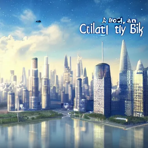 Image similar to a city built in the sky,