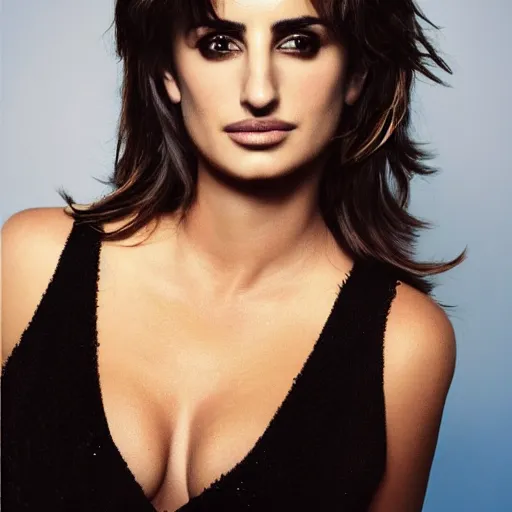 Prompt: photography of Penélope Cruz when 25 years old, award winning photography, portrait photography, full body, by LEONARDO ESPINA