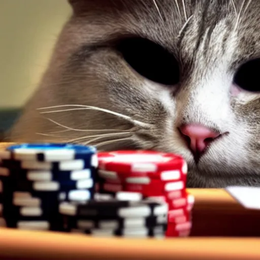 Image similar to fat mobster cat gambling at a poker table smokey photo