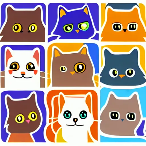 Image similar to A sticker pack of cats, digital art, vector image, illustrator, 8k resolution