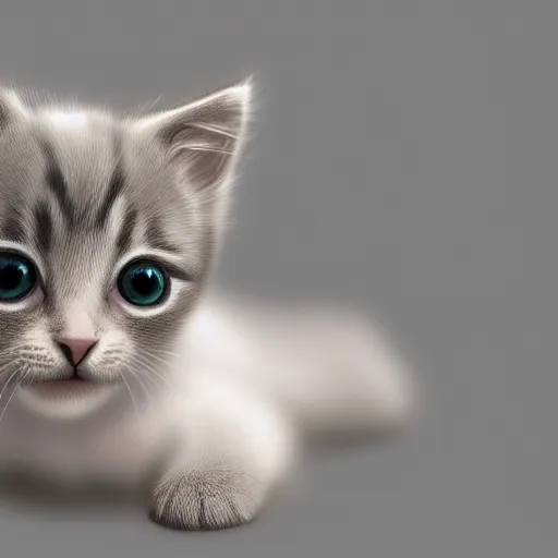 Image similar to a cute kitten, digital art, very detailed 4k
