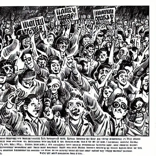 Image similar to robert crumb comic about pembroke pines flanagan high school students partying accurate eyes high detail