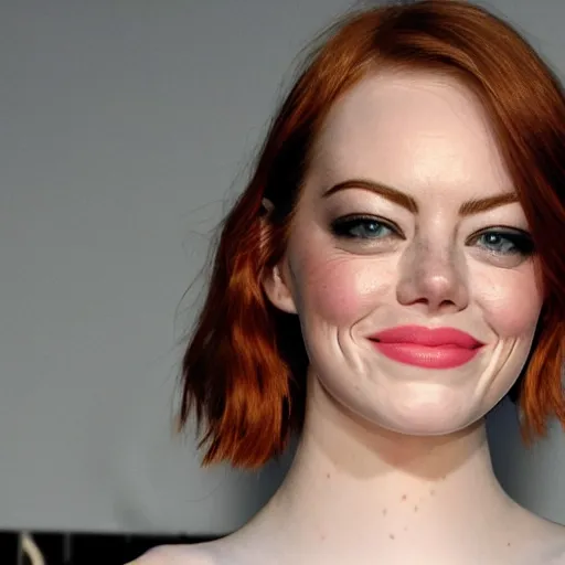 Prompt: big rock solid stone with the emerging face of emma stone
