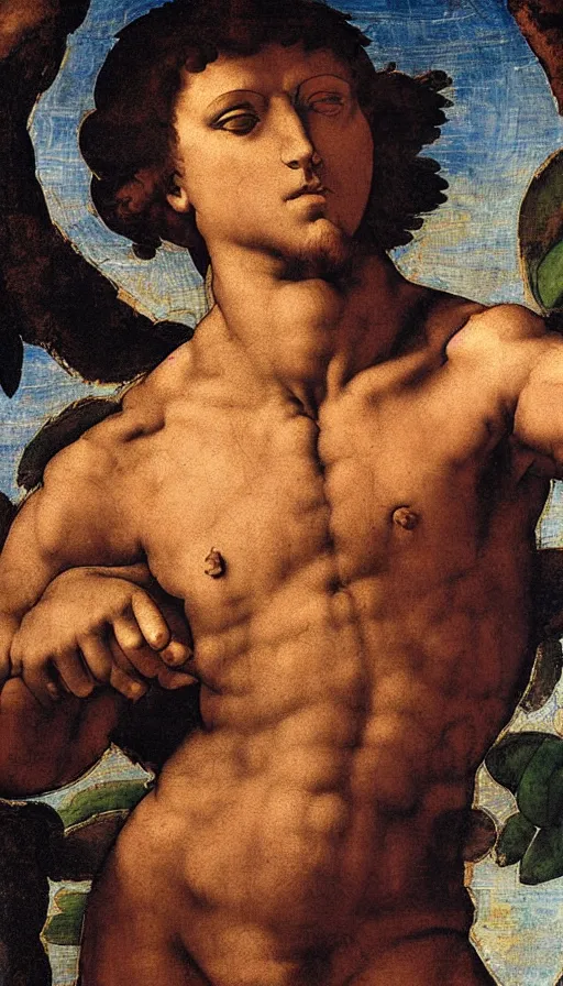 Image similar to Michelangelo\'s painting of David