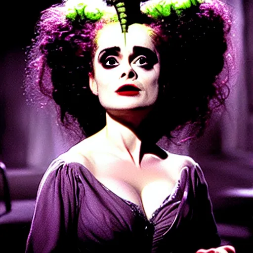 Prompt: helena bonham carter, still from the movie bride of frankenstein