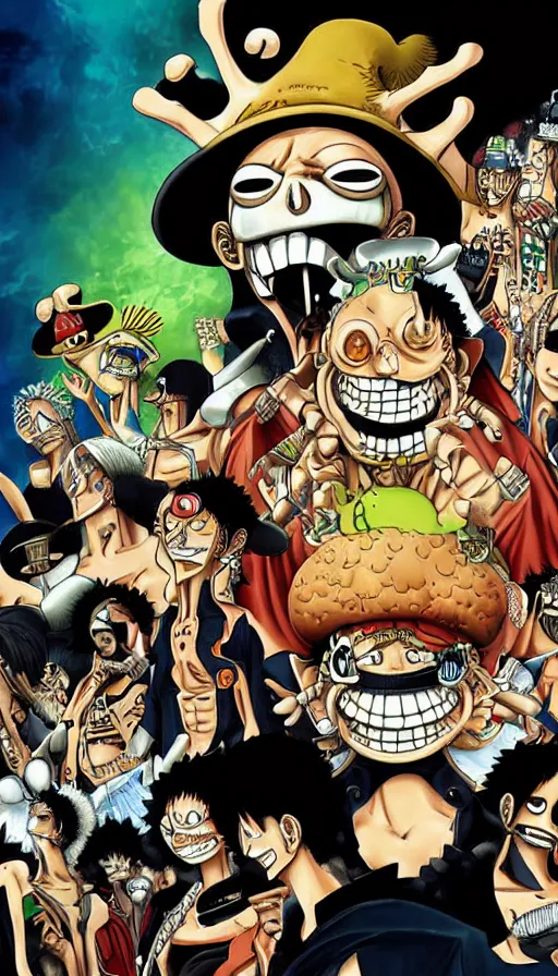 Image similar to techno artwork, from one piece