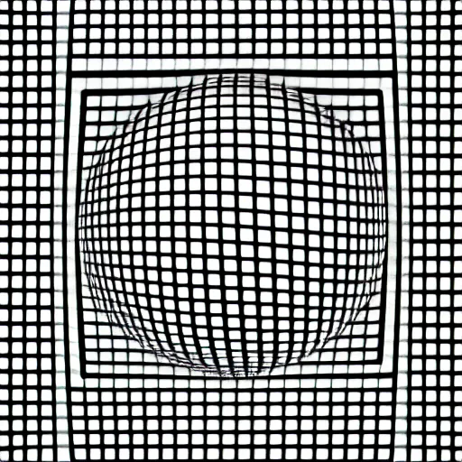 Image similar to optical illusion image, circles, squares, lines, black and white, subliminal, secret shape, hidden shape, message, illusion, visuals, waves, foucus, quality