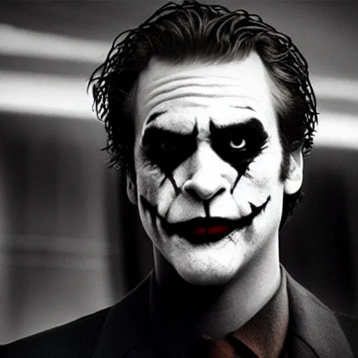 Image similar to joker played by joaquin phoenix in fight club film still cinematography by david fincher