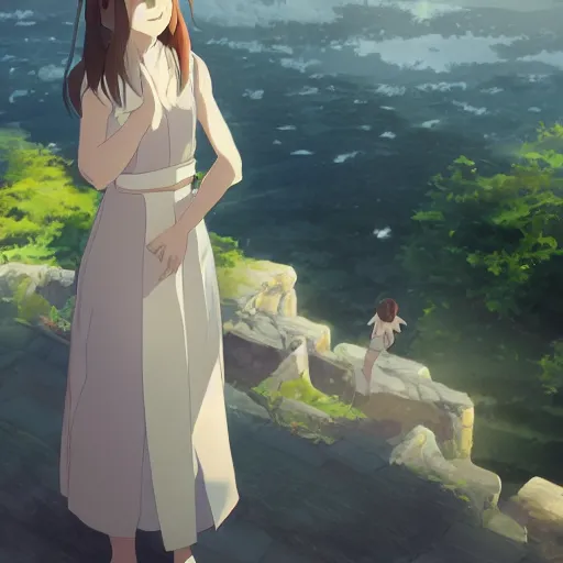 Image similar to emma watson by makoto shinkai