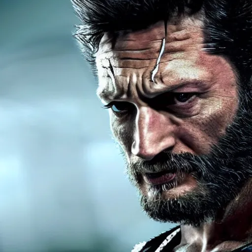 Image similar to Tom Hardy as wolverine 4K quality Photorealism