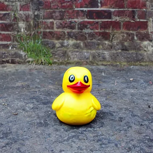 Image similar to rubber duck horror, rubber duck mutant, rubber duck zombie horror, photography