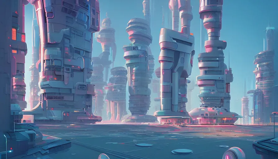 Prompt: illustration of a futuristic city by james gilleard and filip hodas, fine details, vivid, masterpiece