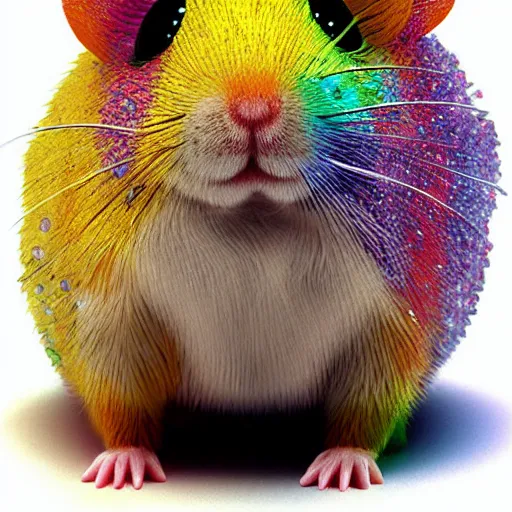 Image similar to rainbow hamster made out of large gems and crystals, 8 k hd