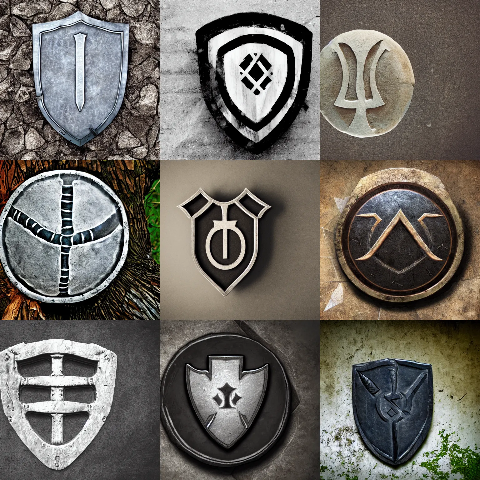 Prompt: shield next to a rune