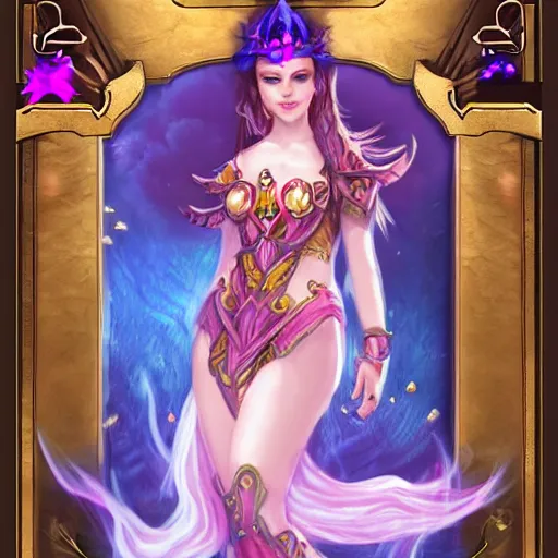 Prompt: Lotus crown girl, fantasy card game art