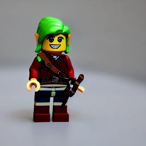 Prompt: link as warhammar minifigure, Photorealism, cinematic lights, 35mm