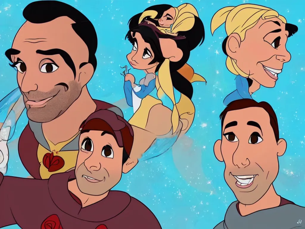 Image similar to Joe Rogan as a Disney princess in the style of Disney animation