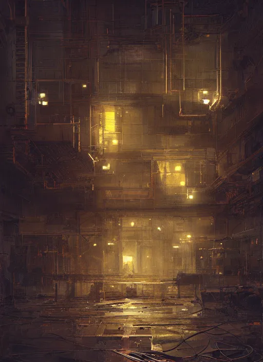 Image similar to factorio, neon, rule of thirds, intricate, spotlight, by greg rutkowski, by jeremy mann, digital painting