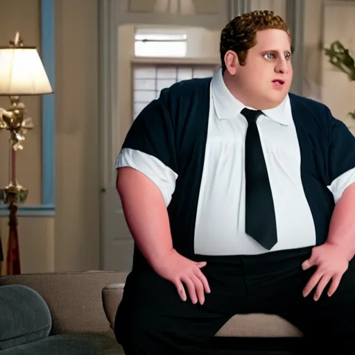 Prompt: jonah hill as peter griffin in live action family guy movie real life ,8k resolution, full HD, cinematic lighting, award winning, anatomically correct