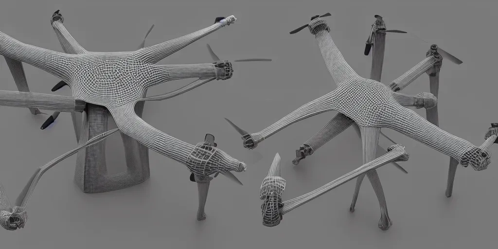 Prompt: Bionic metamorphosys axoltl parasite bionic morph metamorph flying drone uav armoured mantis insectoid biomorphic futuristic drone cobot 3d printer mars exploration exoskeleton part, ray ,exploded view, cybernetics, ArtStation HD, reimagined by industrial lightning, 3d, design cryengine unreal engine Grasshoppers parametric voronoi 3d parallax