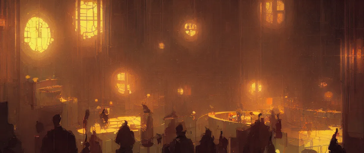 Prompt: solvay conference 1 9 2 7 - cinematic lighting - art, by wlop, james jean, victo ngai! muted colors, very detailed, art fantasy by craig mullins, thomas kinkade cfg _ scale 8