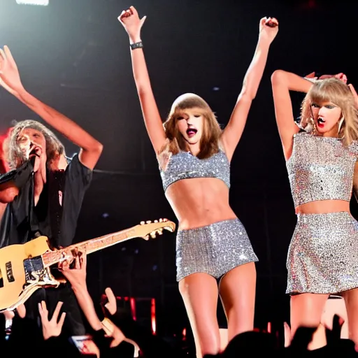 Image similar to Taylor swift concert on the backrooms