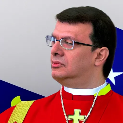 Image similar to president of serbia, aleksandar vucic as a priest